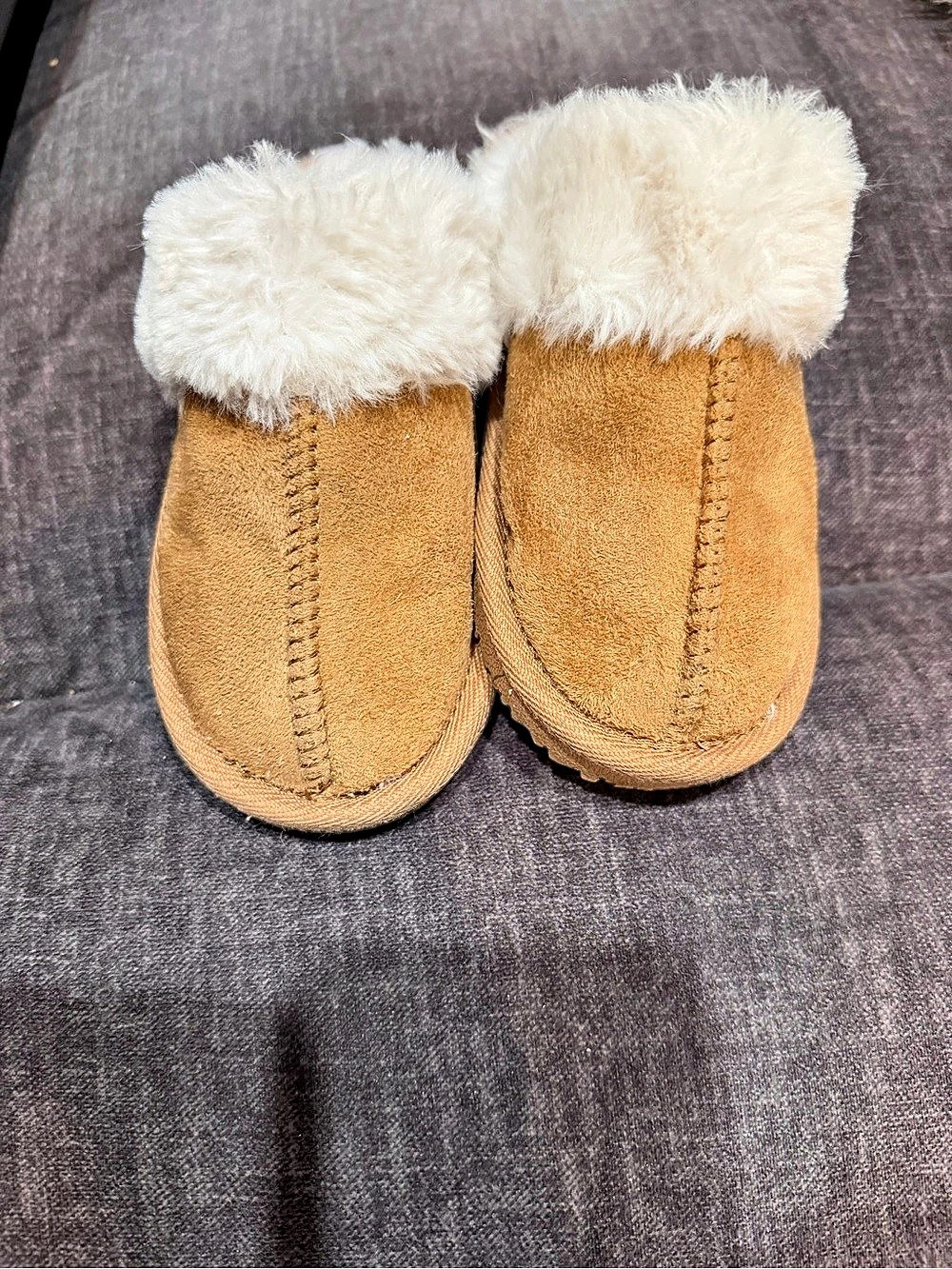 Nicole Miller C36786 Faux Fur Slippers Brown & White US 8